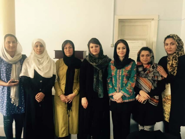 sept 2016 kabul 2016-17 Board of Directors for the Afghanistan PEACE THROUGH BUSINESS® Network: From Left – Homa Usmany, Bayani Salimi, Fahkria Ebrahimi, Sadaf Sadat (Vice President), Zahra Jafar (President), Muzhda Ehsan and Razia Aseman. Not Pictured: Lina Shafaq, Herat Province (Vice President in charge of Provinces). – September 2016, Kabul