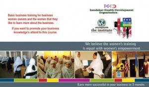 A glimpse at the brochure for Kandahar Health & Development Organization. 