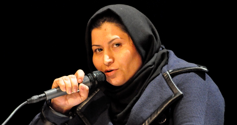 Humira Saqib, Director of  the Afghan Women's News Agency in Kabul.